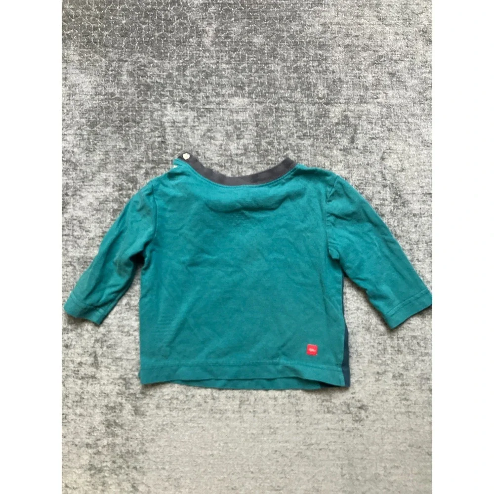 Tea Collection T-Shirt Baby Boys 6-12M Green Rhino Graphic Long Sleeve Side Snap